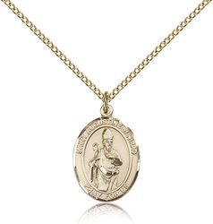 Gold Filled St. Augustine of Hippo Patron Saint Medal Pendant - Medium" itemprop="image