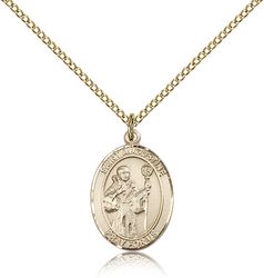 Gold Filled St. Augustine Patron Saint Medal Pendant - Medium" itemprop="image