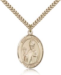 Gold Filled St. Austin Patron Saint Medal Pendant - Large" itemprop="image