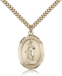 Gold Filled St. Barbara Patron Saint Medal Pendant - Large" itemprop="image