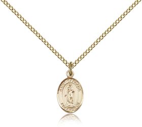 Gold Filled St. Barbara Patron Saint Medal Pendant - Small" itemprop="image