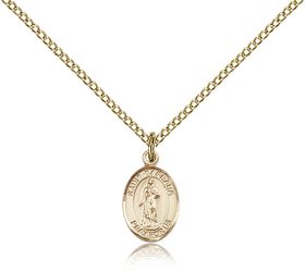 Gold Filled St. Barbara Patron Saint Medal Pendant - Small" itemprop="image