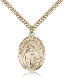 Gold Filled St. Bede the Venerable Patron Saint Medal Pendant - Large" itemprop="image