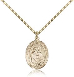 Gold Filled St. Bede the Venerable Patron Saint Medal Pendant - Medium" itemprop="image