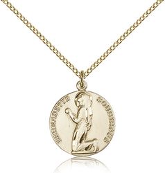 Gold Filled St. Bernadette Medal Pendant" itemprop="image