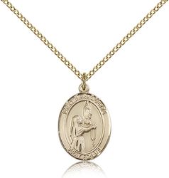 Gold Filled St. Bernadette Patron Saint Medal Pendant - Medium" itemprop="image