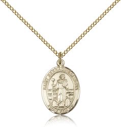 Gold Filled St. Bernadine Of Sienna Patron Saint Medal Pendant - Medium" itemprop="image