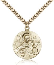 Gold Filled St. Bernard of Clairvaux Medal Pendant" itemprop="image