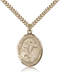 Gold Filled St. Bernard of Clairvaux Patron Saint Medal Pendant - Large" itemprop="image