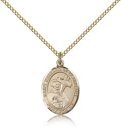 Gold Filled St. Bernard of Clairvaux Patron Saint Medal Pendant - Medium" itemprop="image