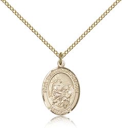 Gold Filled St. Bernard of Montjoux Patron Saint Medal Pendant - Medium" itemprop="image