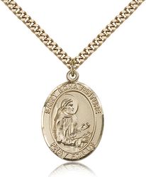 Gold Filled St. Bonaventure Patron Saint Medal Pendant - Large" itemprop="image