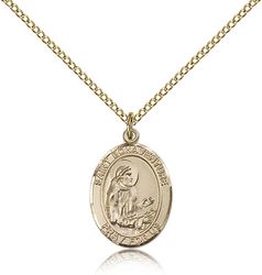 Gold Filled St. Bonaventure Patron Saint Medal Pendant - Medium" itemprop="image