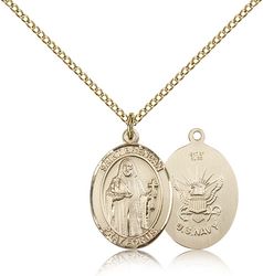 Gold Filled St. Brendan the Navigator / Navy Penda - Medium" itemprop="image