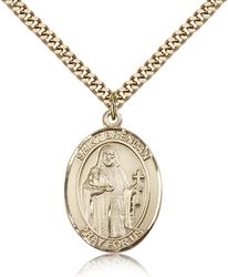 Gold Filled St. Brendan the Navigator Patron Saint Medal Pendant - Large" itemprop="image