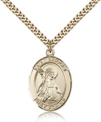 Gold Filled St. Bridget of Sweden Patron Saint Medal Pendant - Large" itemprop="image