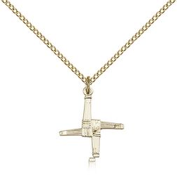 Gold Filled St. Brigid Cross Medal Pendant" itemprop="image