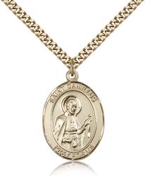 Gold Filled St. Camillus of Lellis Patron Saint Medal Pendant - Large" itemprop="image