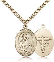 Gold Filled St. Camillus of Lellis Patron Saint Medal Pendant - Large" itemprop="image