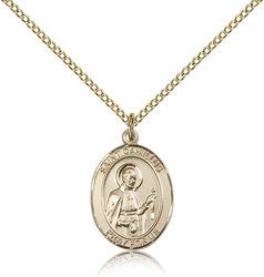 Gold Filled St. Camillus of Lellis Patron Saint Medal Pendant - Medium" itemprop="image