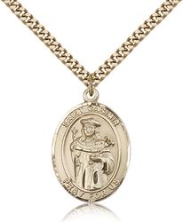 Gold Filled St. Casimir of Poland Patron Saint Medal Pendant - Large" itemprop="image