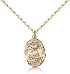 Gold Filled St. Catherine Laboure Patron Saint Medal Pendant - Medium" itemprop="image