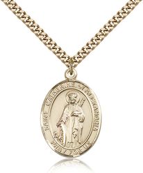 Gold Filled St. Catherine of Alexandria Patron Saint Medal Pendant - Large" itemprop="image