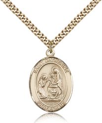 Gold Filled St. Catherine of Siena Patron Saint Medal Pendant - Large" itemprop="image