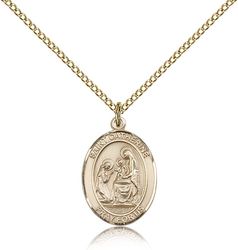 Gold Filled St. Catherine of Siena Patron Saint Medal Pendant - Medium" itemprop="image