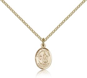 Gold Filled St. Catherine of Siena Patron Saint Medal Pendant - Small" itemprop="image