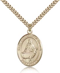 Gold Filled St. Catherine of Sweden Patron Saint Medal Pendant - Large" itemprop="image