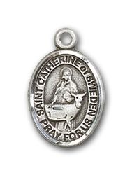 Gold Filled St. Catherine Of Sweden Patron Saint Medal Pendant - Small" itemprop="image