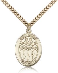 Gold Filled St. Cecilia / Choir Patron Saint Medal Pendant - Large" itemprop="image