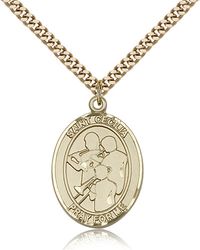 Gold Filled St. Cecilia / Marching Band Patron Saint Medal Pendant - Large" itemprop="image