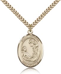 Gold Filled St. Cecilia Patron Saint Medal Pendant - Large" itemprop="image