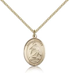 Gold Filled St. Charles Borromeo Patron Saint Medal Pendant - Medium" itemprop="image