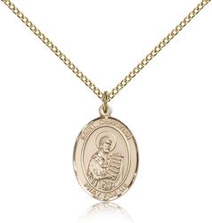 Gold Filled St. Christian Demosthenes Patron Saint Medal Pendant - Medium" itemprop="image