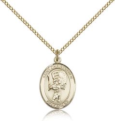 Gold Filled St. Christopher/Baseball Patron Saint Medal Pendant - Medium" itemprop="image