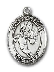 Gold Filled St. Christopher/Basketball Patron Saint Medal Pendant - Large" itemprop="image