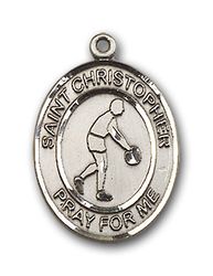 Gold Filled St. Christopher/Basketball Patron Saint Medal Pendant - Small" itemprop="image