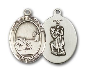 Gold Filled St. Christopher / Fishing Patron Saint Medal Pendant - Medium" itemprop="image