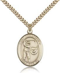 Gold Filled St. Christopher/Golf Patron Saint Medal Pendant - Large" itemprop="image