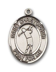 Gold Filled St. Christopher/Golf Patron Saint Medal Pendant - Medium" itemprop="image