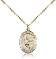 Gold Filled St. Christopher/Hockey Patron Saint Medal Pendant - Medium" itemprop="image