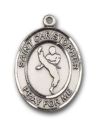 Gold Filled St. Christopher/Martial Arts Patron Saint Medal Pendant - Small" itemprop="image