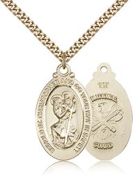 Gold Filled St. Christopher Medal Pendant" itemprop="image