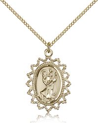 Gold Filled St. Christopher Medal Pendant" itemprop="image