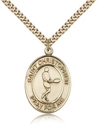 Gold Filled St. Christopher Patron Saint Medal Pendant - Large" itemprop="image