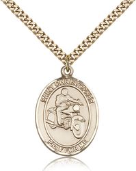 Gold Filled St. Christopher Patron Saint Medal Pendant - Large" itemprop="image