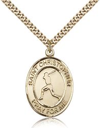 Gold Filled St. Christopher Patron Saint Medal Pendant - Large" itemprop="image